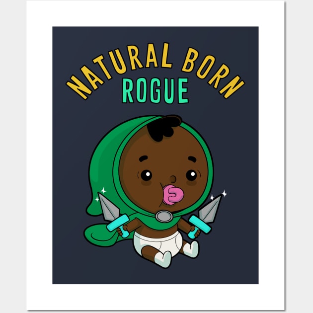 Natural Born Rogue - dark skin tone Wall Art by Queenmob